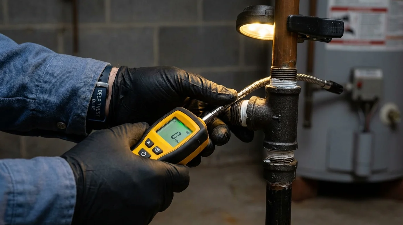 Gas leak detection with electronic sniffer by Johns Plumbing LLC in Aspen