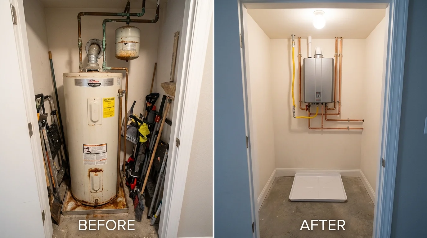 Tank water heater versus wall-mounted tankless unit comparison for Aspen, CO homeowners